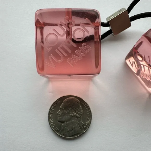 ❣️Louis Vuitton resin hair cube ties use to hold your ponytail or as a bag charm ❣️Louis Vuitton resin hair cube ties use to hold your  main image 3